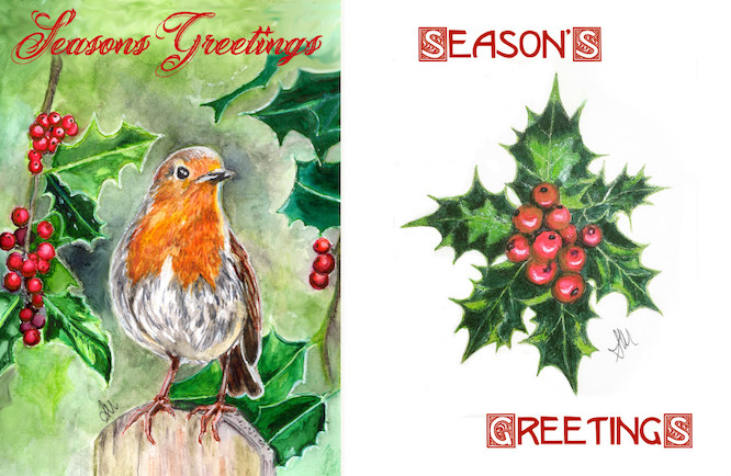 A6 Christmas Card Set - 4 cards